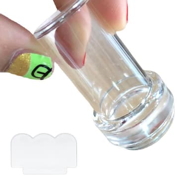 Nail art stempel med skraber silikone 2 dele Gennemsigtig