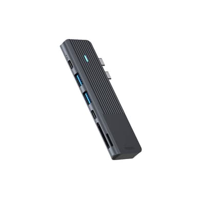 RAPOO UCM-2003 7-i-2 USB-C Multiport Adapter Mac-hub (sort)