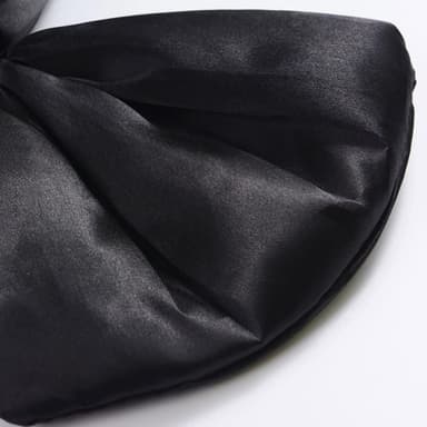 Diadem med stor roset polyester Sort