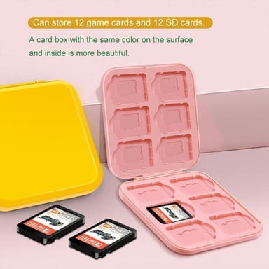 Game Card Case Kompatibel med Nintendo Switch ABS Pink 12 Slots