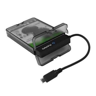 USB 3.1 Gen2 HDD-adapter, beskyttelsesetui, op til 12,5 mm, 10 Gbps, s