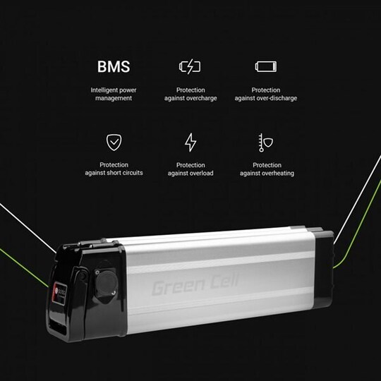 Hukommelse børste Thriller Green Cell elcykelbatteri Silverfish 36V 14.5Ah med lader | Elgiganten