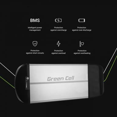 Green Cell elcykelbatteri 36V 10Ah med lader