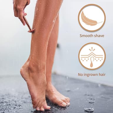 Sikkerhedsskraber med blade og stativ Rose Gold 7-delt