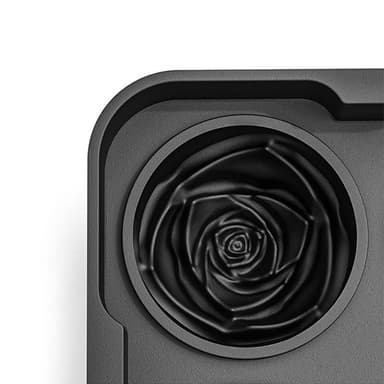 Ice Cube Form Rose Shape Silikone Sort 4-Cavity