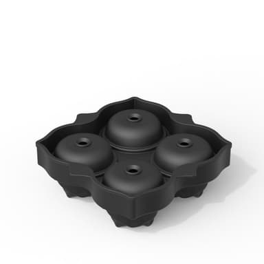 Ice Cube Form Rose Shape Silikone Sort 4-Cavity