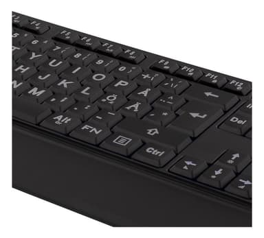 DELTACO Full-size big letter keyboard, blue LED backlight, USB, black