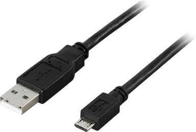 DELTACO USB 2.0 kabel Type A han - Type Micro B han, 5-pin, 0,25m, sor