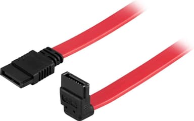 DELTACO SATA/SAS-kabel, vinklede (ned)-ret, 0,5m