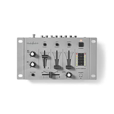 DJ-mixer | 3 stereokanaler | Crossfader | Talkover-funktion