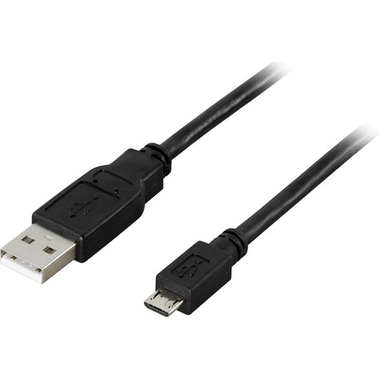 DELTACO USB 2.0 kabel Type A han - Type Micro B han, 5-pin, 0,25m, sor
