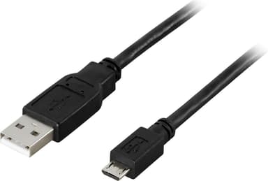 DELTACO USB 2.0 kabel Type A han - Type Micro B han, 5-pin, 0,25m, sor