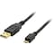 DELTACO, USB 2.0 kabel, USB-A han - Micro B han, 2m, sort