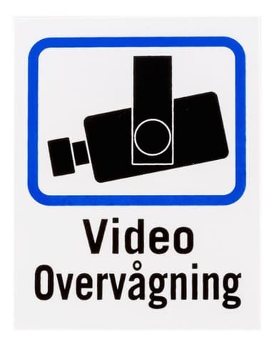 DELTACO Danish TV/Video surveillance sign in plastic, 8x10cm, 2-pack