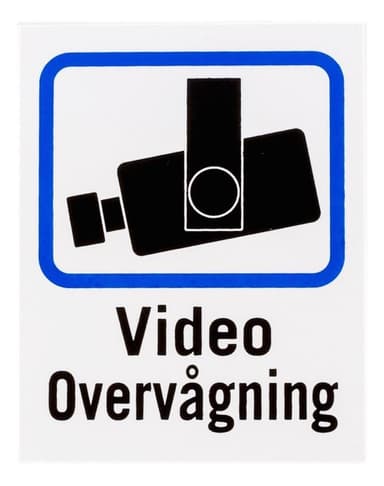 DELTACO Danish TV/Video surveillance sign in plastic, 8x10cm, 2-pack