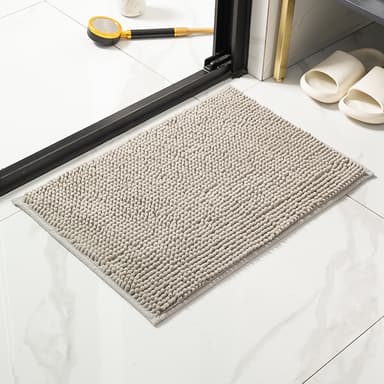 Bademåtte Dørmåtte til badeværelse med skridsikker Lysegrå 50x80 cm