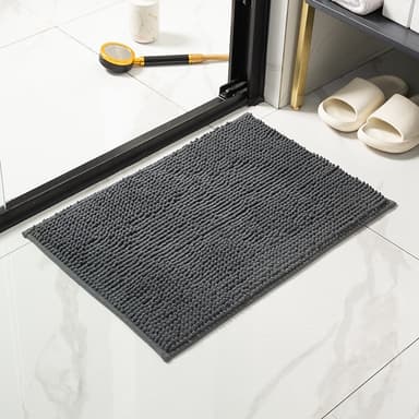 Bademåtte Dørmåtte til badeværelse med skridsikker Mørkegrå 50x80 cm