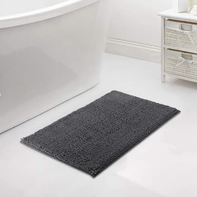 Bademåtte Dørmåtte til badeværelse med skridsikker Mørkegrå 50x80 cm