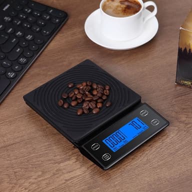 Digital kaffevægt med timer USB-drevet 5kg / 0,1g Sort