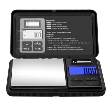 Bærbar digital vægt 500g / 0,1g Sort