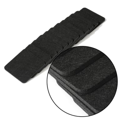 Firkantet filtpude med holder 12-pak Sort