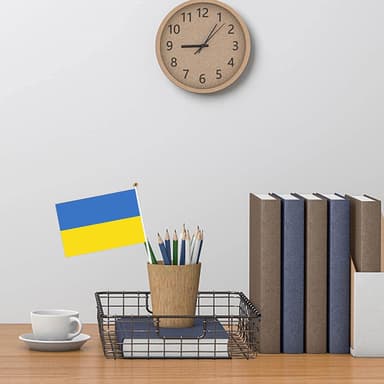 Håndholdt ukrainsk flag 14 × 21 cm polyester Blå / Gul