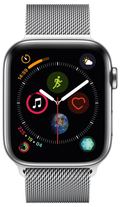 Apple Watch Series 4 rustfrit stål 44mm (GPS + 4G/e-sim)