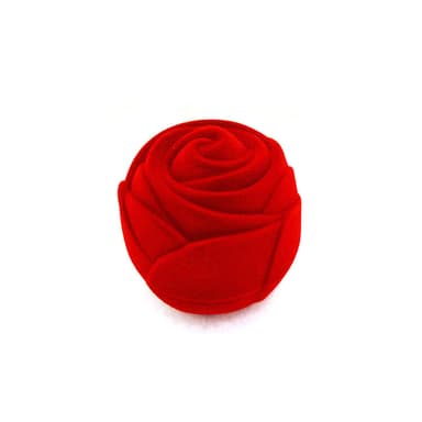 Ring æske smykkeskrin Rose formet Rød