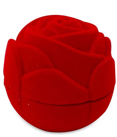 Ring æske smykkeskrin Rose formet Rød