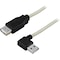DELTACO USB 2.0 kabel Type A ha vinklede - Type A hun 0,2m, hvid/sort