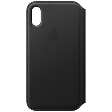 Apple iPhone Xs læder Folio cover - (sort)