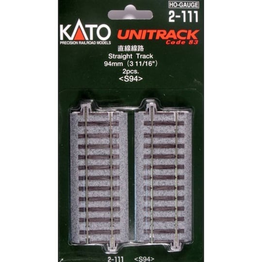 H0 Kato Unitrack 2-111 Lige spor 94 mm 2 stk