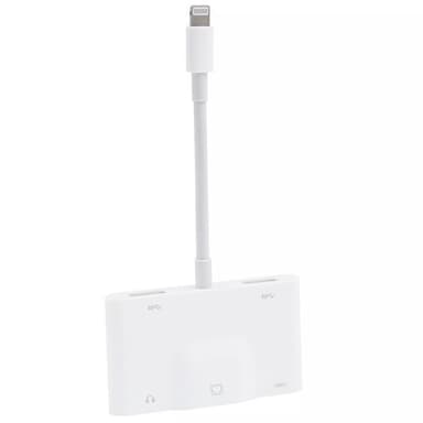 iPhone adapter till Dual USB + 3.5mm AUX + Ethernet