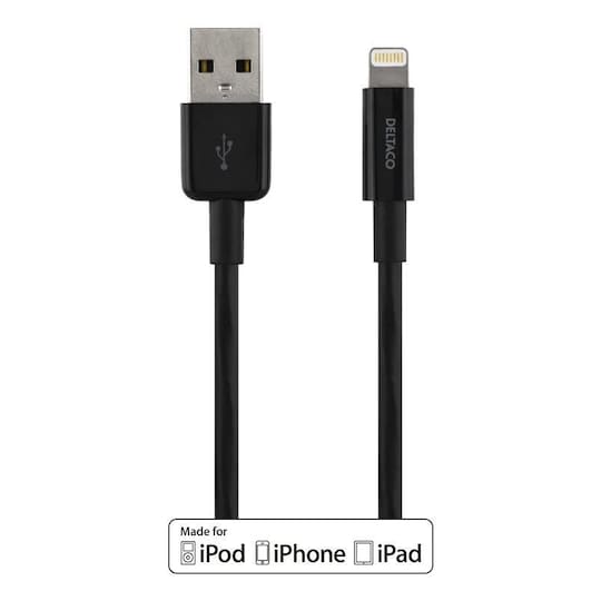 DELTACO / Charging Cable for iPad, iPod, MFi,3m,black | Elgiganten