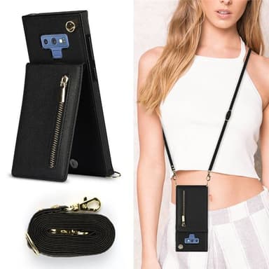 Zipper halskæde etui Samsung Galaxy Note 9 - Sort