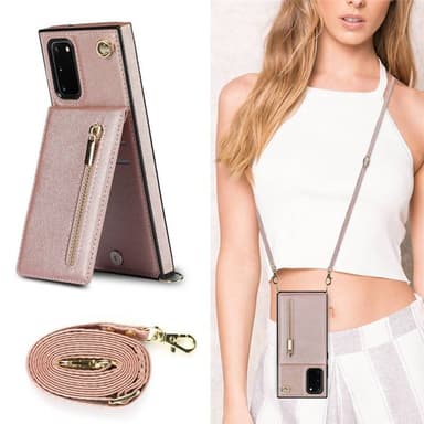 Zipper halskæde etui Samsung Galaxy S20 - Rose