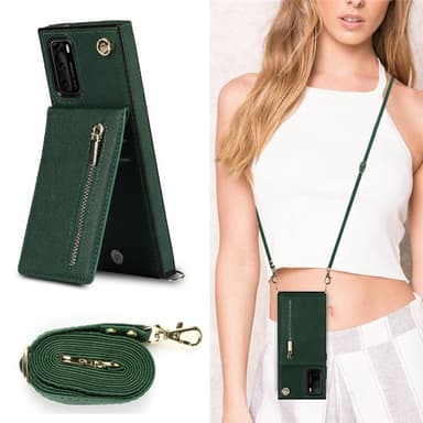 Zipper halskæde etui Huawei P40 - Grøn