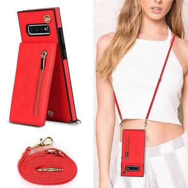 Zipper halskæde etui Samsung Galaxy S10 - Rød