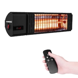 VONROC Terrassevarmer Volsini - Professional - 2000W - Med fjernbetjening, timer, justerbare varmeindstillinger og LCD-skærm