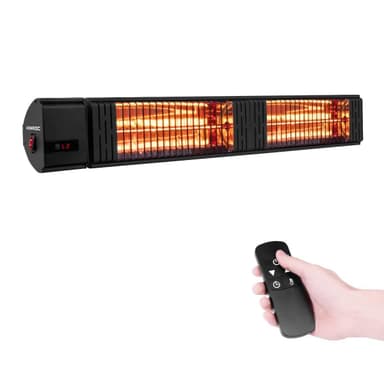 VONROC Terrassevarmer Volsini - Professional - 3000W - Med fjernbetjening, timer, justerbare varmeindstillinger og LCD-skærm