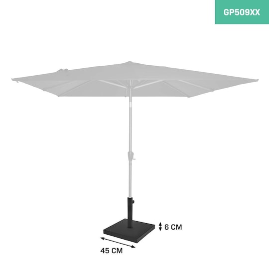 VONROC Parasol base Rosolina - Metal parasol base med betonfyld - 45x45cm - 26kg