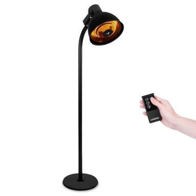 VONROC Terrassevarmer Vesuvio 2000W - Med fjernbetjening - Halogen infrarødt varmeelement - 3 forskellige varmeniveauer