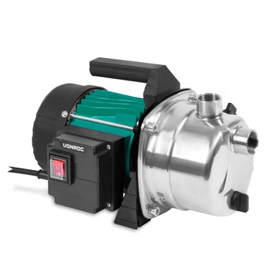 Pompe à Eau VONROC 1000W - 3500 L/h - Hauteur 44m - Acier Inoxydable - Pour Jardin, Puits, Étang - Arrosage Automatique