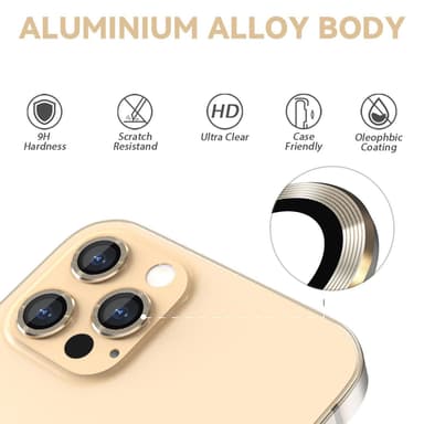 Linsecover iPhone 13 Pro / 13 Pro Max 3-pak guld