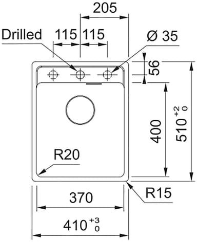 Franke Maris MRG 610-37 TL køkkenvask (mat sort)