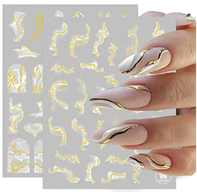 Marmor Nail Art Stickers Stickers på negle selvklæbende MultiColor