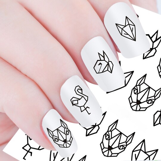 Nail Art Stickers Line Animal Design 5-arks