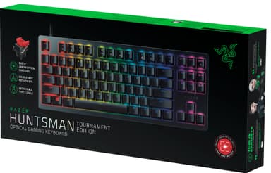 Razer Huntsman Tournament Ed. Gaming -tastatur, RGB LED -lys, nordisk, kablet, sort
