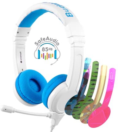 BuddyPhones School+ on-ear høretelefoner (blå)