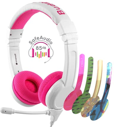 BuddyPhones School+ on-ear høretelefoner (pink)